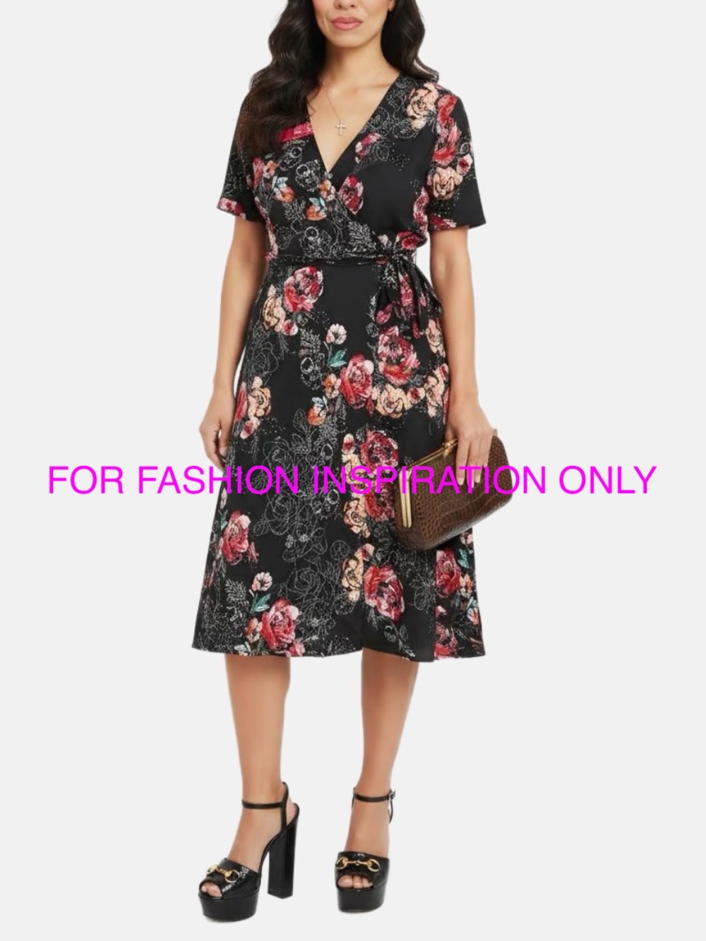 NWT $108 Catherine Malandrino Floral Wrap Dress Womens Small Boho Midi